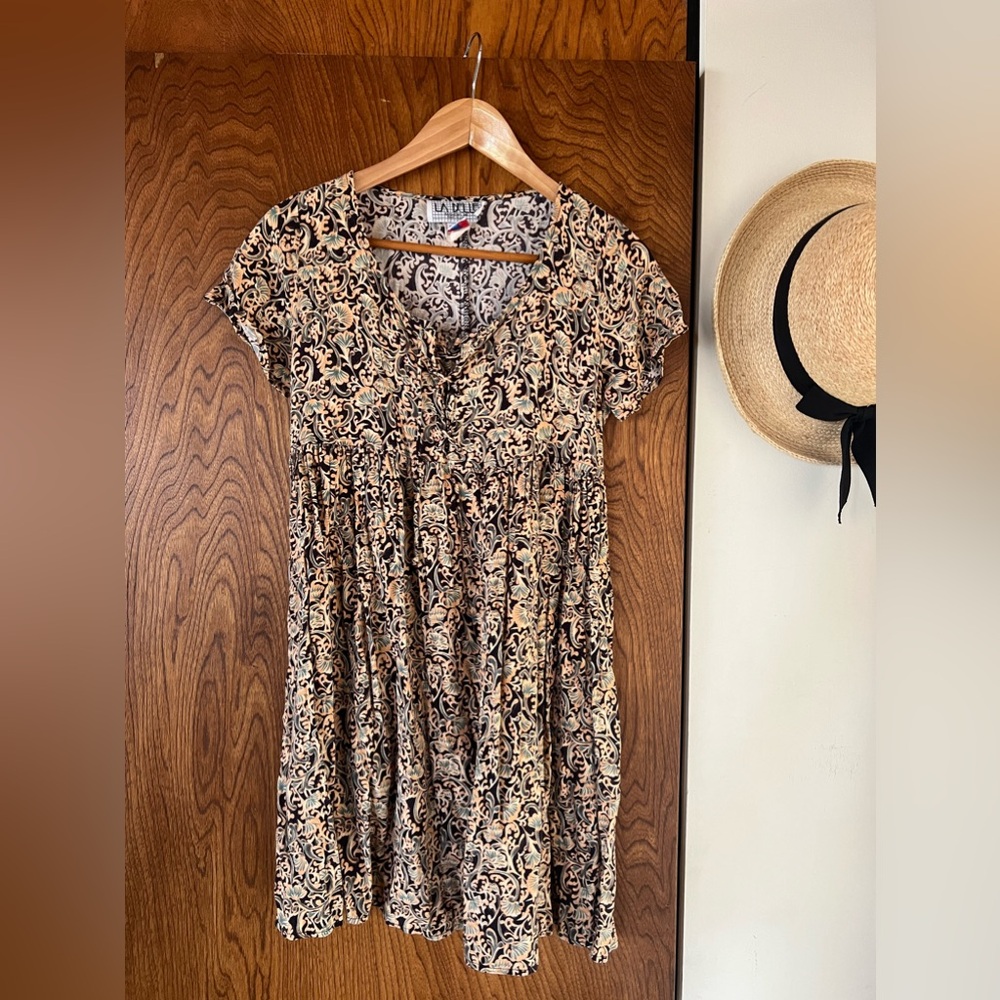 GENUINE VINTAGE 90s Babydoll Style Dress Rayon size M